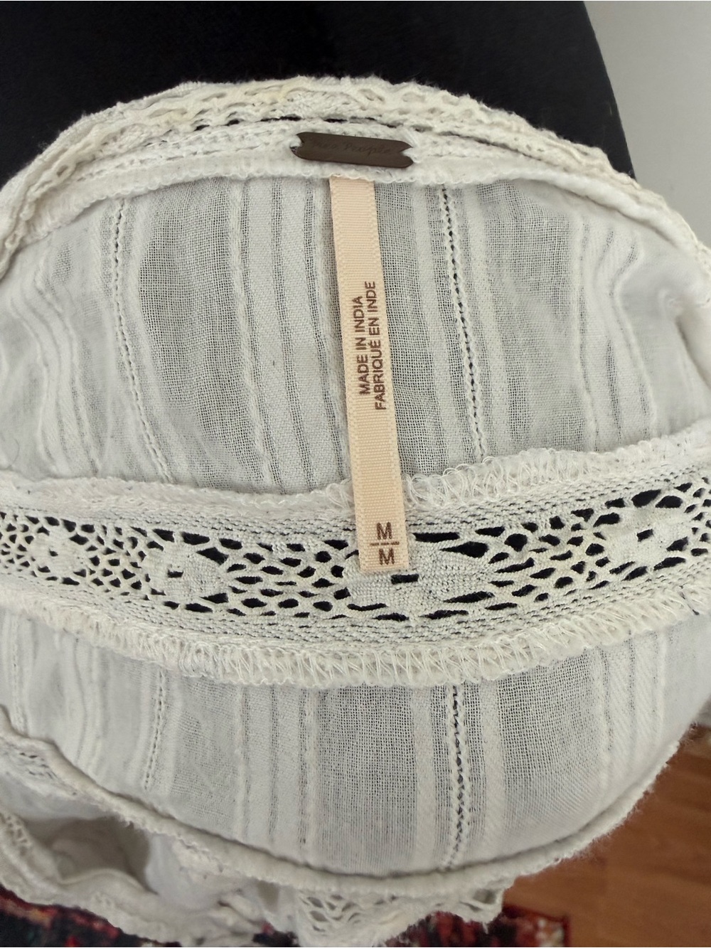 Free People White Embroidered V-Neck Boho Top - Picture 5 of 5